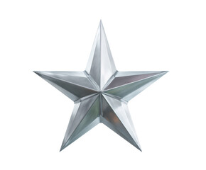 Fototapeta premium Silver star on a transparent background