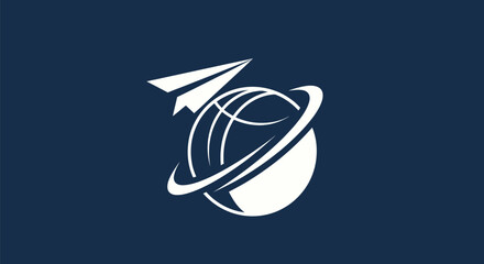 Global Travel Concept: Paper Airplane Circling the World.