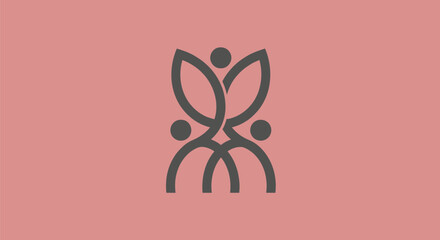 Abstract logo of three unified figures symbolizing community and teamwork.