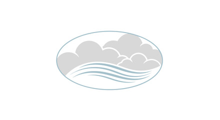 Clouds and Water Waves Graphic Design.