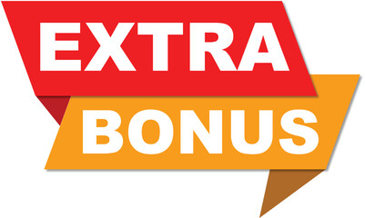 Extra Bonus Graphic Label – Bold Promotional Badge for Sale, Discount, and Marketing Designs
