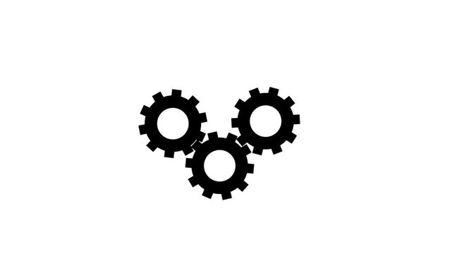 Update setting icon setup animation. setting icon with spinning gears icon animated. Technology gear icon concept animation on transparent background