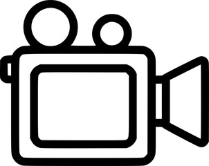 Naklejka premium Video camera outline icon vector 