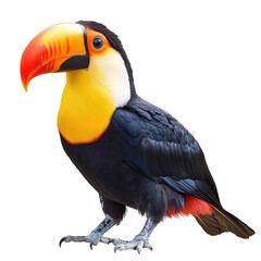 Fototapeta premium Colorful Vibrant toucan bird isolated on a white transparent background