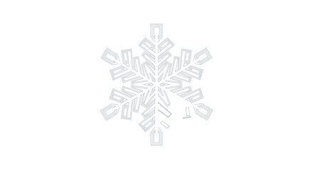 Intricate White Snowflake Design Isolated on White Background.