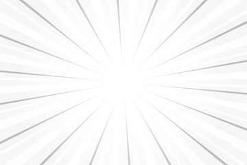 Obraz premium Medium gray background with white sun ray. Pattern of starburst. Abstract texture with light of sunburst. Radial beam of sunlight. Retro background with flash. Design of sunbeams. Vector.