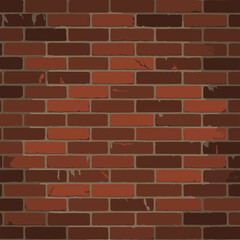 Obraz premium Red brick wall structure with varied tones in a seamless pattern. Architectural element of a building exterior with no people. Background image for design elements. General use.