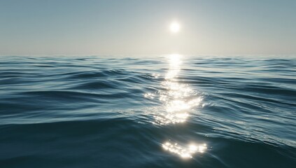 Obraz premium Calm ocean water reflecting a bright sun