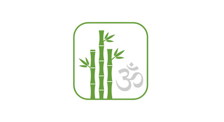 Green Bamboo Stalks with Om Symbol.