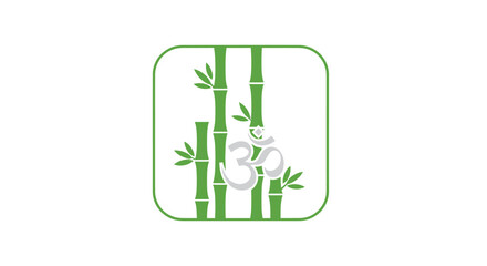 Green Bamboo with Spiritual Symbol.