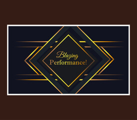 Golden vintage abstract label with decorative frame and vector design elements