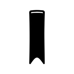 Simple Black Bookmark Icon with Rounded Top and Pointed Bottom Edge