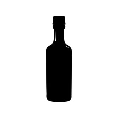 Elegant black silhouette of a versatile bottle for various liquids usage