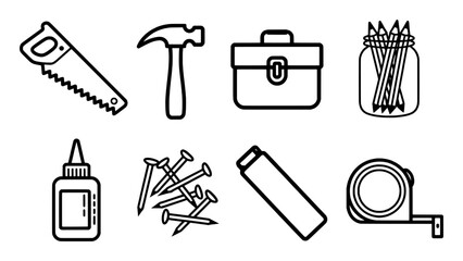 A Collection of Tools and Supplies for Crafting and Building