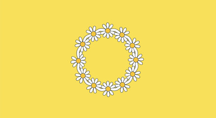 Circular Flower Wreath Design.