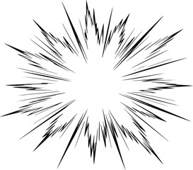 Black and White Radial Burst Effect with Jagged Lines