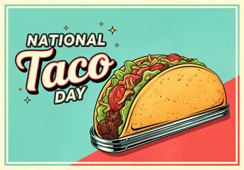 Celebrating national taco day with delicious mexican cuisine graphic design