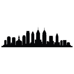 Naklejka premium Iconic Cityscape Silhouette of Philadelphia Architecture and Buildings