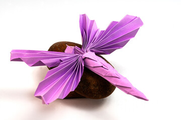 Origami paper craft. conceptual ideas Dragon Fly  © DamienK