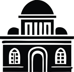 Historic building silhouette featuring dome arched entrance windows and classic architectural details for timeless appeal