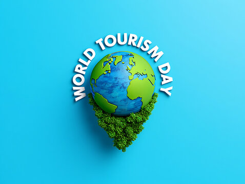 celebrating world tourism day with our beautiful planet earth and lush green trees
