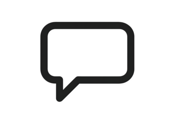 A simple speech bubble icon, typically used to represent dialogue or communication. Concept Speech Bubble Icon, Dialogue Representation, Communication Symbol, Graphic Design, User Interface Element
