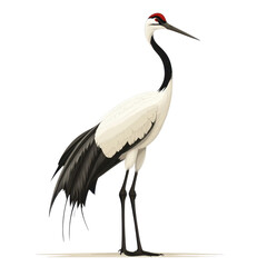 Obraz premium Two elegant cranes stand isolated on transparent background with graceful long necks and detailed plumage, ideal for wildlife illustrations, educational materials