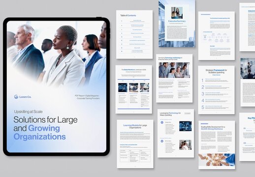 Corporate Report Template & Digital Brochure with Business White Paper Theme
