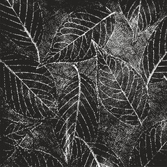Organic grunge texture background, Distressed leaf pattern overlay, Vintage botanical stamp texture