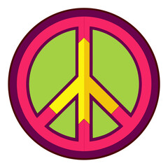 peace symbol on a pink background