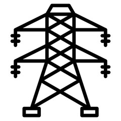 Electric Tower  Icon Element For Design