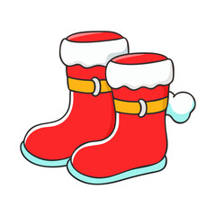 christmas boot with red balls
