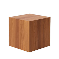 Wooden cube podium for natural product presentation