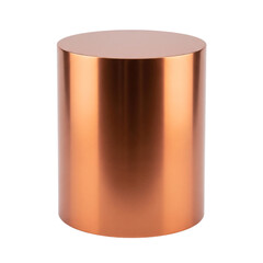 Copper cylinder podium for a luxury cosmetic display