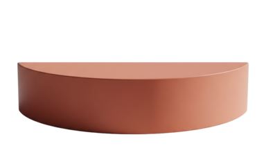 Terracotta semi-circle podium for a modern product display