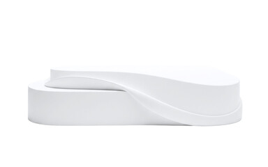 White abstract wavy podium for a modern product display