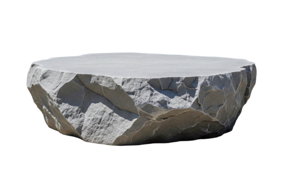 Rough granite stone podium for a natural product display