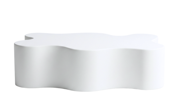 White organic wavy podium for a creative product display
