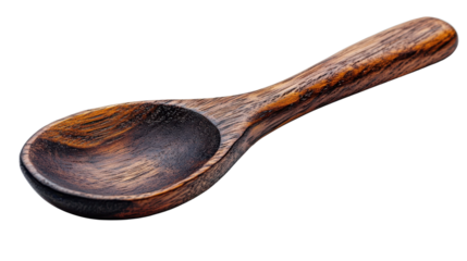 HandCrafting wooden spoons isolated on a white transparent background