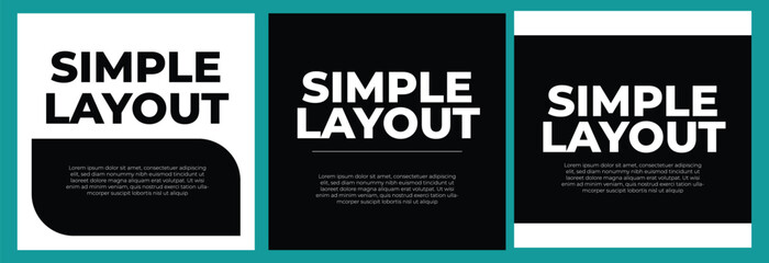 Simple poster design in modern black and white style. Editable social media poster, flyer, and cover template with elegant typography