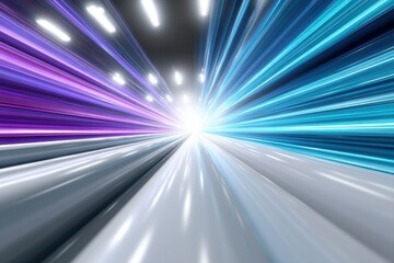 Futuristic Light Speed Tunnel with Vibrant Colors