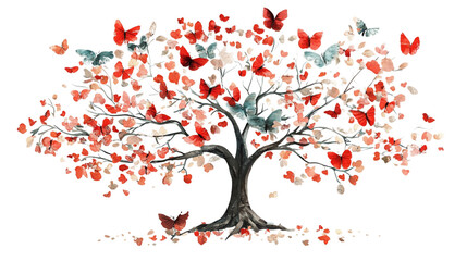 • A personalized family tree print for Mother’s Day, isolated on white background in HD 