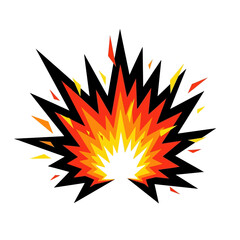 Colorful Cartoon Explosion with Sharp, Jagged Edges