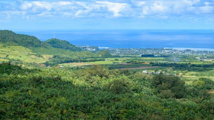 Tropical Beach and Turquoise Lagoon, Mauritius Island Landscape in August 2025