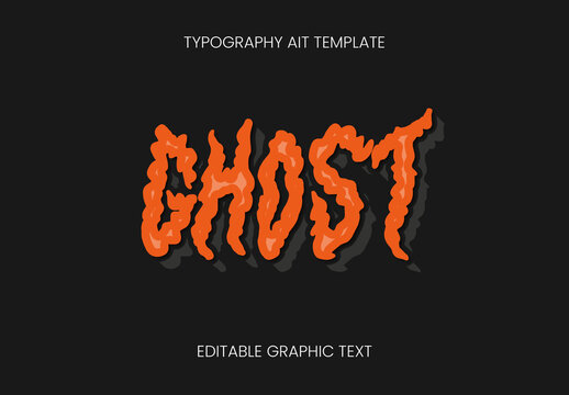 Orange And Black Flat Halloween Font Wavy Ghost Spooky Text Effect