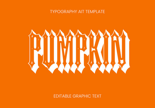 White And Orange Flat Halloween Font Gothic Medieval Text Effect