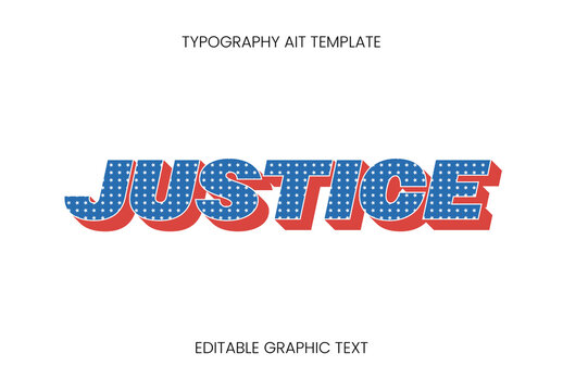 Red And Blue USA Font Flag Bold Retro 3D Text Effect