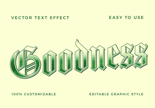 Green Flat Victorian Font Gradient Retro Text Effect