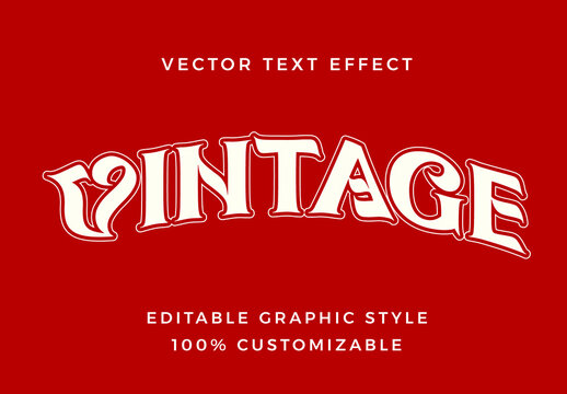 White Flat Victorian Font Classic Old Style Retro Text Effect