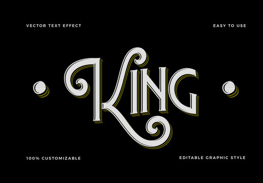 White Flat Victorian Font Elegant Classic Vintage Text Effect